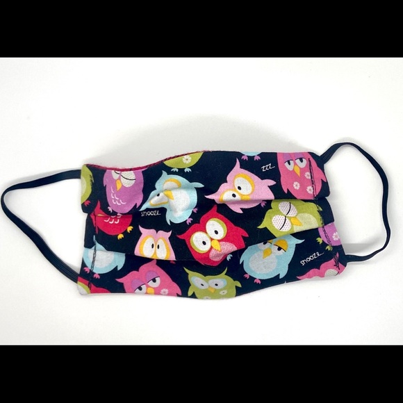 Kids Owl / Flannel Reverse Face Mask - Picture 2 of 3